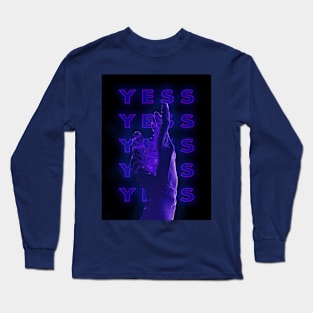 Hand Blue Overlay Art Long Sleeve T-Shirt